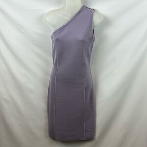 Michael Kors One‎ Shoulder Wool Knee Length Lila Wisteria Sip on Dress Size S